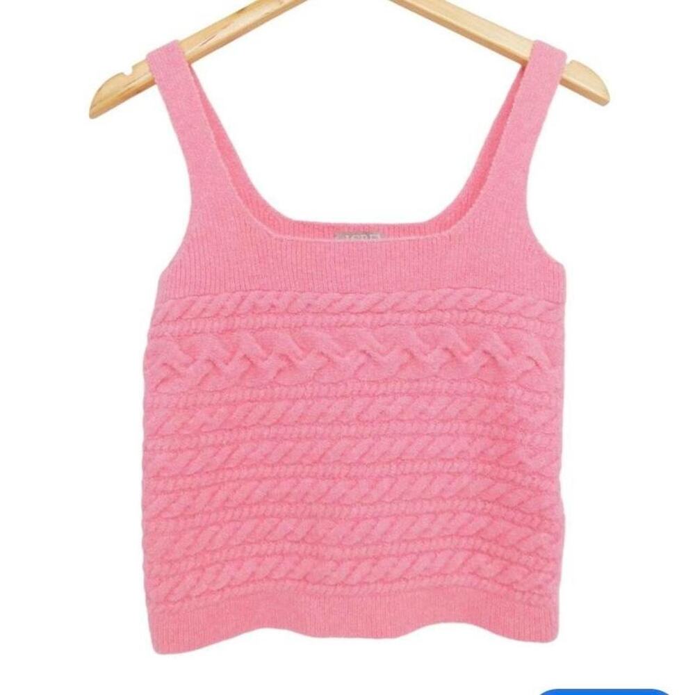 J Crew Womens Pullover Ribbed Cable Knit Sweater Tank Top Size M Pink Beachy